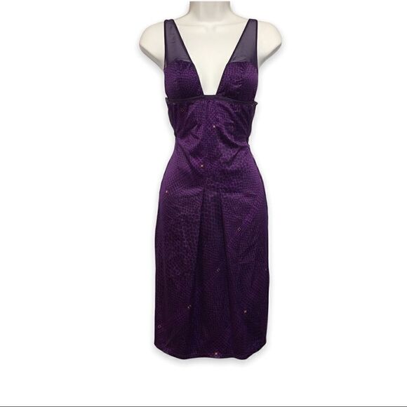 VICTORIA’S Secret Very Sexy Purple Snake Print Chemise Gold Hardware Size Small - Picture 1 of 14